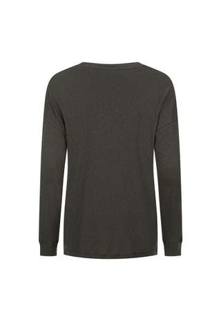 a-dark-olive-green-long-sleeve-t-shirt-shown-from-the-back-photographed-against-a-solid-white-background